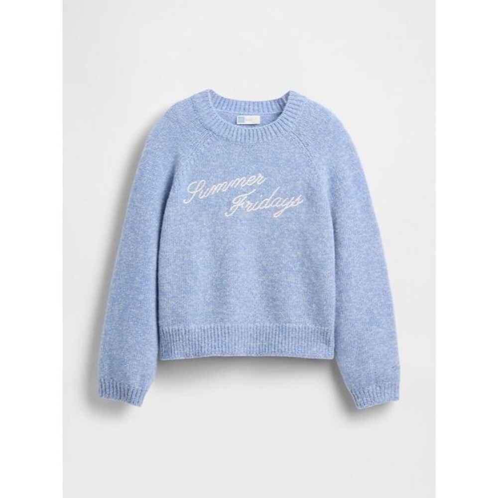 Gap × Summer Fridays Oversized Logo Sweater Blue Moonstone - Women's Medium